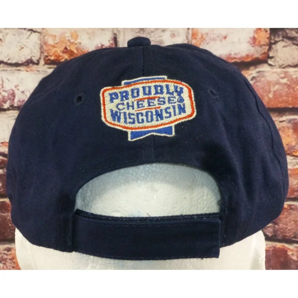 Proudly Cheese Wisconsin Navy‎ Blue Adjustable Baseball Cap